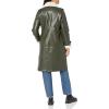 imageKenneth Cole Womens Belted Notch Collar CoatClassic Faux Leather Dark Green