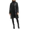 imageKenneth Cole Womens Belted Notch Collar CoatKnee Length Black