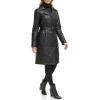 imageKenneth Cole Womens Belted Notch Collar CoatKnee Length Black