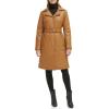 imageKenneth Cole Womens Belted Notch Collar CoatKnee Length Tan