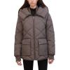 imageKenneth Cole Womens Diamond Quilted Crinkle Nylon Puffer with Attached HoodGunmetal