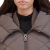 imageKenneth Cole Womens Diamond Quilted Crinkle Nylon Puffer with Attached HoodGunmetal
