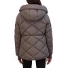 imageKenneth Cole Womens Diamond Quilted Crinkle Nylon Puffer with Attached HoodGunmetal