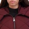 imageKenneth Cole Womens Diamond Quilted Crinkle Nylon Puffer with Attached HoodWine