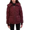 imageKenneth Cole Womens Diamond Quilted Crinkle Nylon Puffer with Attached HoodWine
