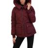 imageKenneth Cole Womens Diamond Quilted Crinkle Nylon Puffer with Attached HoodWine