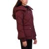 imageKenneth Cole Womens Diamond Quilted Crinkle Nylon Puffer with Attached HoodWine
