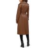 imageKenneth Cole Womens Faux Leather Belted Duster with Whip Stitch Detail ampamp Notched CollarCognac
