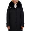 imageKenneth Cole Womens Heavyweight Hooded Anorak Puffer with Inner Quilted Lining and Faux Fur CollarBlack