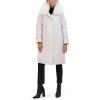 imageKenneth Cole Womens Heavyweight Hooded Anorak Puffer with Inner Quilted Lining and Faux Fur CollarStone