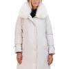 imageKenneth Cole Womens Heavyweight Hooded Anorak Puffer with Inner Quilted Lining and Faux Fur CollarStone