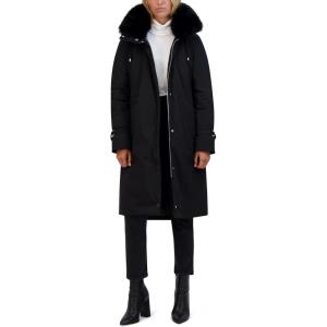 imageKenneth Cole Womens Heavyweight Hooded Anorak Puffer with Inner Quilted Lining and Faux Fur CollarBlack