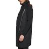 imageKenneth Cole Womens Asymmetrical Zip Front Double Face Wool with Rib Knit Sleeve CoatBlack