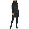 imageKenneth Cole Womens Asymmetrical Zip Front Double Face Wool with Rib Knit Sleeve CoatBlack