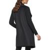 imageKenneth Cole Womens Asymmetrical Zip Front Double Face Wool with Rib Knit Sleeve CoatBlack