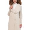 imageKenneth Cole Womens Asymmetrical Zip Front Double Face Wool with Rib Knit Sleeve CoatSand