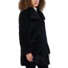 imageKenneth Cole Womens Cozy Lightweight Textured Faux Fur Coat with Envelope CollarBlack