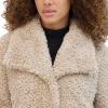 imageKenneth Cole Womens Cozy Lightweight Textured Faux Fur Coat with Envelope CollarIvory