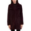 imageKenneth Cole Womens Cozy Lightweight Textured Faux Fur Coat with Envelope CollarWine