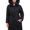 imageKenneth Cole Womens Diamond Quilted Belted Puffer with Ultra Soft Plush Synthetic FillBlack