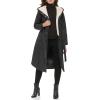 imageKenneth Cole Womens Heavy Weight Stand Collar Down Puffer JacketBelted Quilted Black