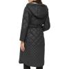 imageKenneth Cole Womens Heavy Weight Stand Collar Down Puffer JacketBelted Quilted Black