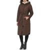 imageKenneth Cole Womens Heavy Weight Stand Collar Down Puffer JacketBelted Quilted Chocolate