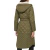 imageKenneth Cole Womens Heavy Weight Stand Collar Down Puffer JacketBelted Quilted Olive