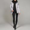 imageKenneth Cole Womens Heavy Weight Stand Collar Down Puffer JacketHorizontal Silver