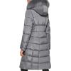imageKenneth Cole Womens Heavy Weight Stand Collar Down Puffer JacketHorizontal Zip Gunmetal