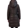 imageKenneth Cole Womens Mid Length Mixed Quilted Puffer with Faux Fur Trimmed HoodBlack