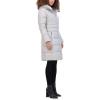 imageKenneth Cole Womens Mid Length Mixed Quilted Puffer with Faux Fur Trimmed HoodSilver