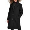imageKenneth Cole Womens Notch Collar Fly Front Single Breasted TopcoatBlack