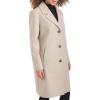 imageKenneth Cole Womens Notch Collar Fly Front Single Breasted TopcoatOatmeal
