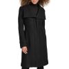imageKenneth Cole Womens Pressed Boucle Wool Coat with Oversized Wing CollarBlack