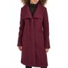 imageKenneth Cole Womens Pressed Boucle Wool Coat with Oversized Wing CollarBurgundy