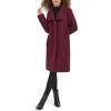 imageKenneth Cole Womens Pressed Boucle Wool Coat with Oversized Wing CollarBurgundy