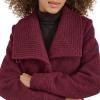 imageKenneth Cole Womens Pressed Boucle Wool Coat with Oversized Wing CollarBurgundy
