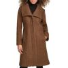 imageKenneth Cole Womens Pressed Boucle Wool Coat with Oversized Wing CollarSepia
