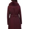 imageKenneth Cole Womens Soft Shell Rain Coat with Exposed Zip DetailBurgundy