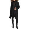 imageKenneth Cole Womens Pressed Boucle Wool Coat with Oversized Wing CollarBlack