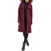 imageKenneth Cole Womens Pressed Boucle Wool Coat with Oversized Wing CollarBurgundy