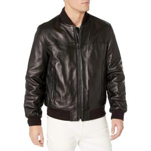 imageAndrew Marc Mens Leather JacketBlack Bomber