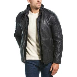 imageAndrew Marc Mens Leather JacketBlack W Bib