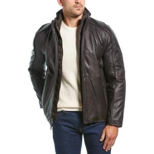 imageAndrew Marc Mens Leather JacketEspresso W Bib
