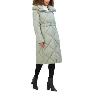imageKenneth Cole Womens Diamond Quilted Belted Puffer with Ultra Soft Plush Synthetic FillSage