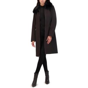 imageKenneth Cole Womens Soft Shell Rain Coat with Exposed Zip DetailBlack