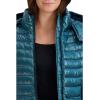 imageCole Haan Womens Pearlized Faux Down Jacket with Removable HoodEmerald