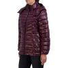 imageCole Haan Womens Pearlized Faux Down Jacket with Removable HoodSangria