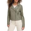 imageLevis womens Smooth Faux Leather Moto Standard and Plus SizesSage